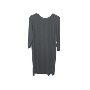 J. Jill Wearever Knee Length Long Sleeve Black Swing Dress Small